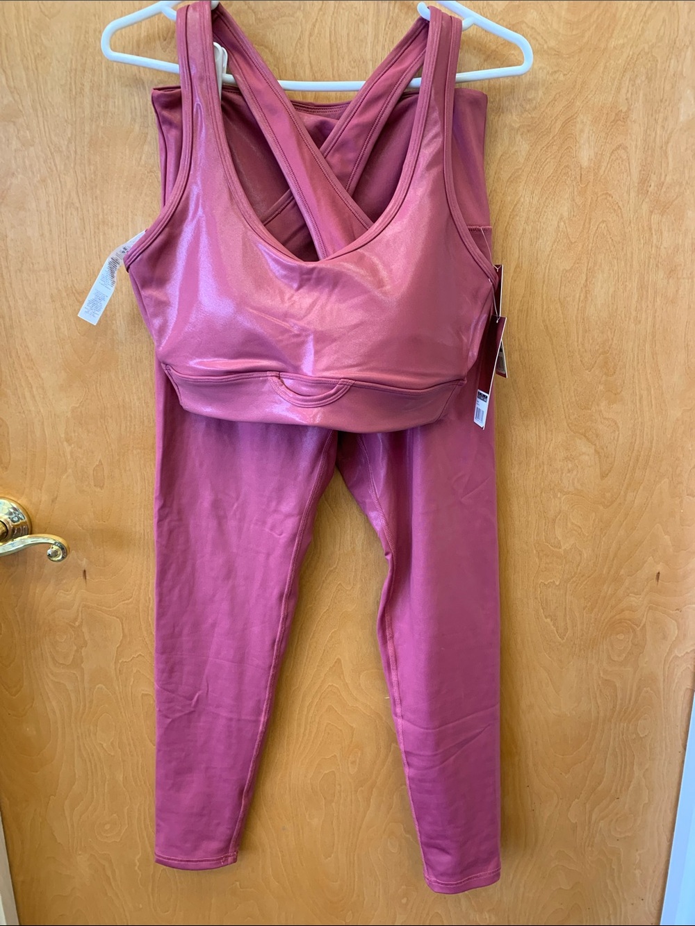 Ellie Metallic Rose Sports Bra & Legging Set